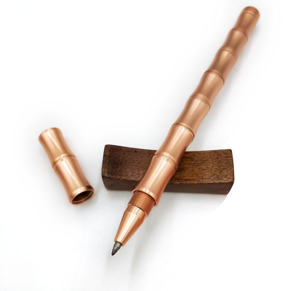 100% Copper Pen Metal Bamboo Ballpoint Pen High-quality Gift Student Supplies Can Printing Logo