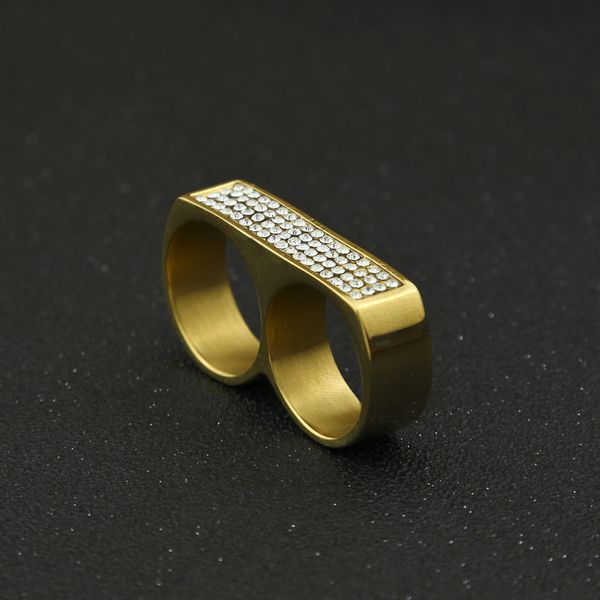 men 18k gold plating round wedding ring retro silver rhinestone two finger double steel size 6-15
men 18k gold plating round wedding ring retro silver rhinestone two finger double steel size 6-15
