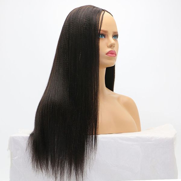 indian human hair wig u part yaki straight brazilian remyhair upart wigs for black women, Black;brown 
indian human hair wig u part yaki straight brazilian remyhair upart wigs for black women, Black;brown