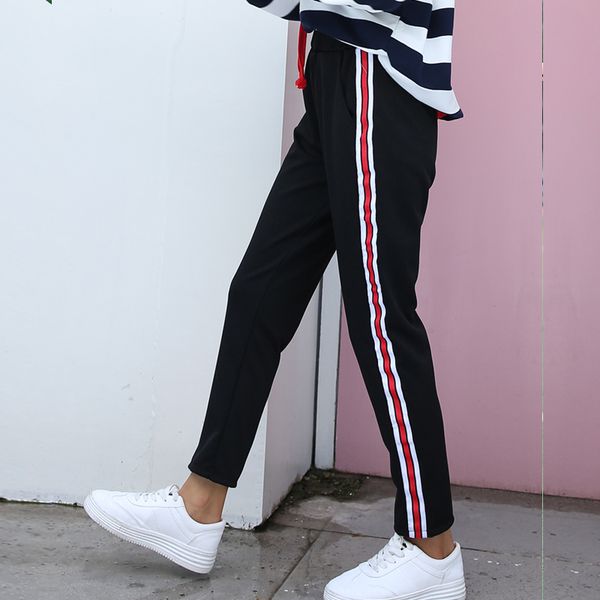 harajuku autumn big size -xxl sweatpants women casual cotton harem pants loose elastic trousers black striped side sweat pants, Black;white
harajuku autumn big size -xxl sweatpants women casual cotton harem pants loose elastic trousers black striped side sweat pants, Black;white