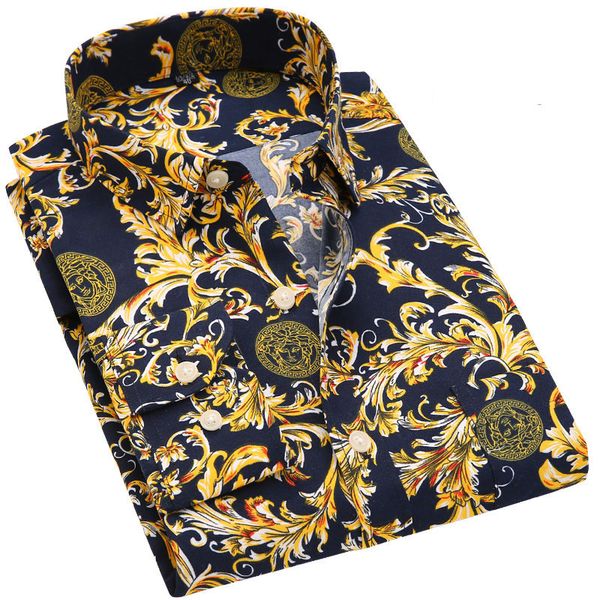 2018 Мужская мода повседневная с длинными рукавами печатных рубашка Slim Fit мужской С
2018 Мужская мода повседневная с длинными рукавами печатных рубашка Slim Fit мужской С