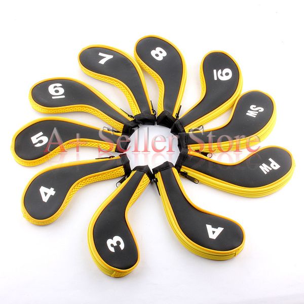 new black and yellow 10pcs / set neoprene golf club iron cover with zipper long neck headcover
new black and yellow 10pcs / set neoprene golf club iron cover with zipper long neck headcover