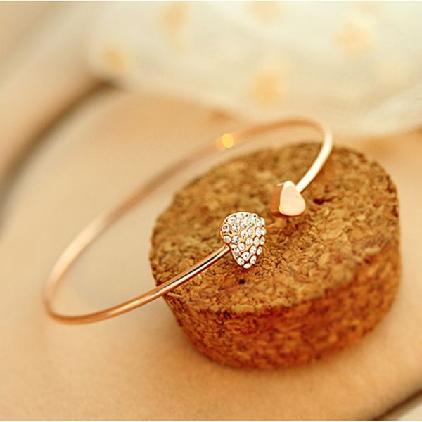 fashion adjustable crystal cuff bracelet vintage double heart bow bilezik charm opening bracelet women jewelry christmas gift 2 color dhl, Black
fashion adjustable crystal cuff bracelet vintage double heart bow bilezik charm opening bracelet women jewelry christmas gift 2 color dhl, Black