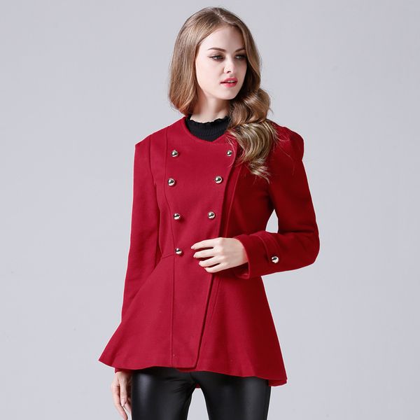 2018 spring and autumn joker gules suit-dress fashion both row buckle round neck woolen loose coat woman small loose jr1156, Black
2018 spring and autumn joker gules suit-dress fashion both row buckle round neck woolen loose coat woman small loose jr1156, Black