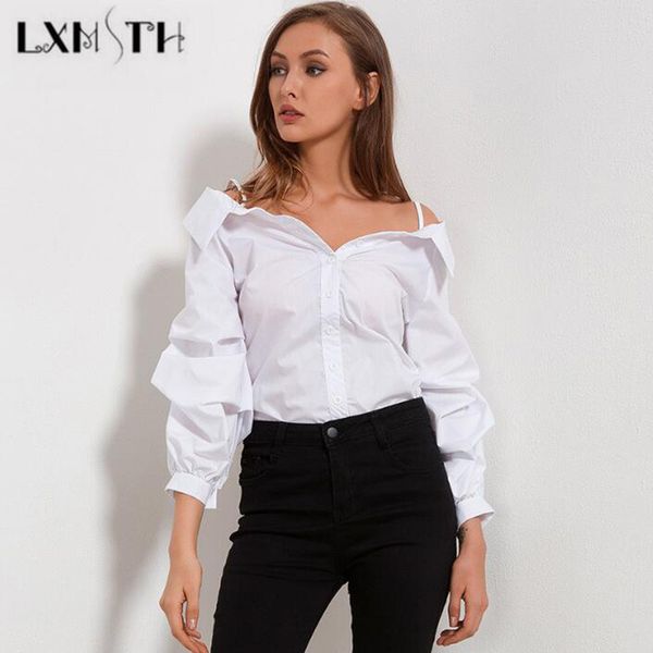 lxmsth white shirt women long sleeve puff sleeve blouse womens off shouder spaghetti strap camisa feminina 2018 spring
lxmsth white shirt women long sleeve puff sleeve blouse womens off shouder spaghetti strap camisa feminina 2018 spring