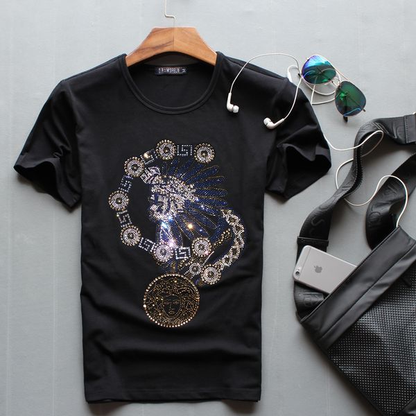 sale o-neck men luxury diamond design fashion t-shirts funny brand cotton and tees, White;black
sale o-neck men luxury diamond design fashion t-shirts funny brand cotton and tees, White;black