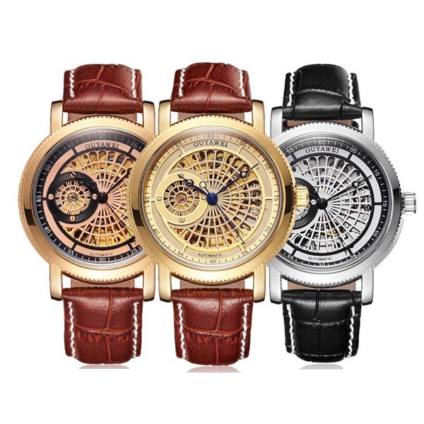 mechanical mens wrist watches automatic skeleton vintage watch men steampunk clock automatic wristwatch montre homme ouyawei, Slivery;brown
mechanical mens wrist watches automatic skeleton vintage watch men steampunk clock automatic wristwatch montre homme ouyawei, Slivery;brown