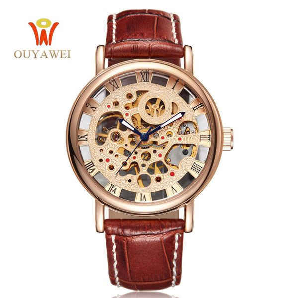 fashion casual brand ouyawei watches analog men's skeleton mechanical automatic wrist watches men watch leather strap relojes, Slivery;brown
fashion casual brand ouyawei watches analog men's skeleton mechanical automatic wrist watches men watch leather strap relojes, Slivery;brown