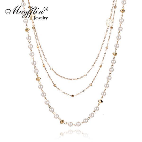 meyfflin simulated pearl long necklaces & pendants for women fashion multilayer choker necklace perlas jewelry femlae bijoux, Silver
meyfflin simulated pearl long necklaces & pendants for women fashion multilayer choker necklace perlas jewelry femlae bijoux, Silver