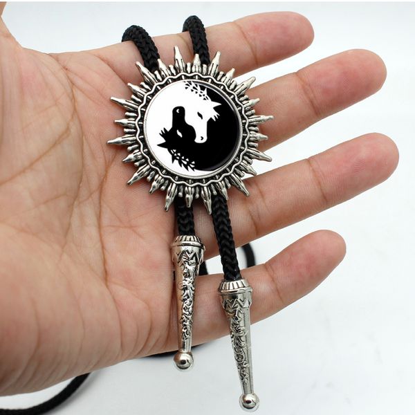 

new arrival yinyang horse western bolo tie handmade glass dome running white horse cowboy bolo tie for men adjustable bl-0021, Blue;purple