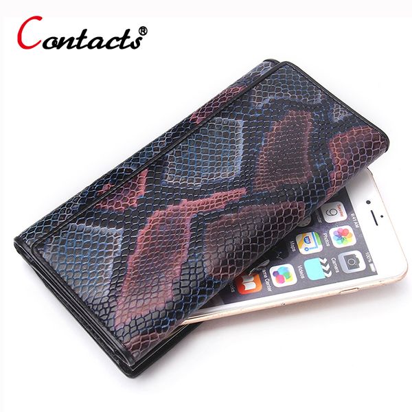 contact's genuine leather women wallet phone purse female clutch bag ladies coin money bag card holder organizer serpentine top, Red;black
contact's genuine leather women wallet phone purse female clutch bag ladies coin money bag card holder organizer serpentine top, Red;black