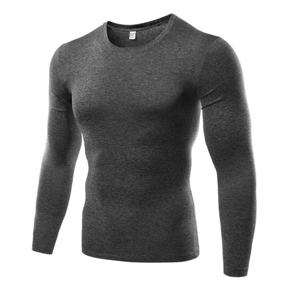 

2017 men boys fitness compression shirt sport bodybuilding long sleeve quick dry slim fit t shirt crossfit shirts j2, Black;blue