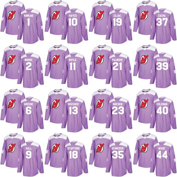 New Jersey Devils Jersey Purple Fights Cancer Practice 9 Taylor Hall 13 Nico Hischier 35 Cory Schneider 44 Miles Wood Hockey Jerseys
New Jersey Devils Jersey Purple Fights Cancer Practice 9 Taylor Hall 13 Nico Hischier 35 Cory Schneider 44 Miles Wood Hockey Jerseys