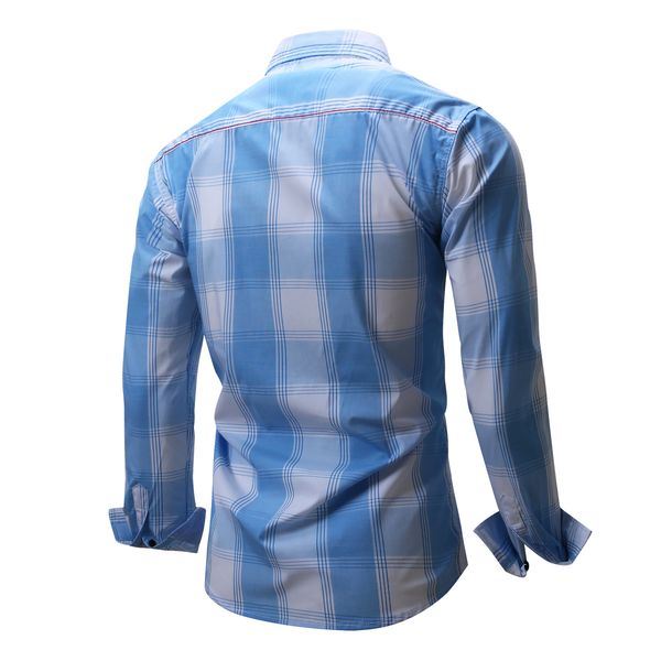 men shirt long sleeve plaid shirts mens dress shirt brand casual denim style checks with pocket plus size for men wholesale, White;black
men shirt long sleeve plaid shirts mens dress shirt brand casual denim style checks with pocket plus size for men wholesale, White;black