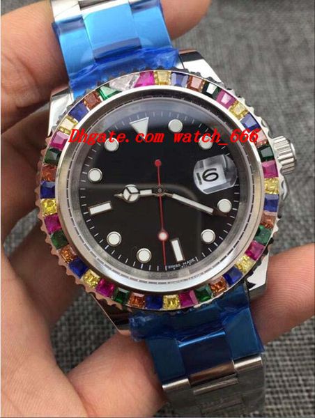 luxury watches stainless steel bracelet rainbow diamond 116695 new black dial automatic fashion men's watch wristwatch, Slivery;brown
luxury watches stainless steel bracelet rainbow diamond 116695 new black dial automatic fashion men's watch wristwatch, Slivery;brown