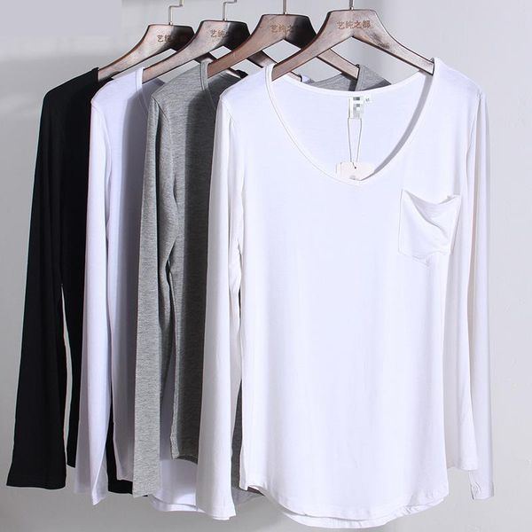 modal long sleeve v neck pure color t shirts spring summer new arrivals loose bottoming plus size s-4xl quality casual, White
modal long sleeve v neck pure color t shirts spring summer new arrivals loose bottoming plus size s-4xl quality casual, White
