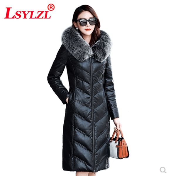 2018 genuine leather jacket women white duck down parka slim long real fur fashion hooded loose sheepskin coatsplus size c280, Black
2018 genuine leather jacket women white duck down parka slim long real fur fashion hooded loose sheepskin coatsplus size c280, Black