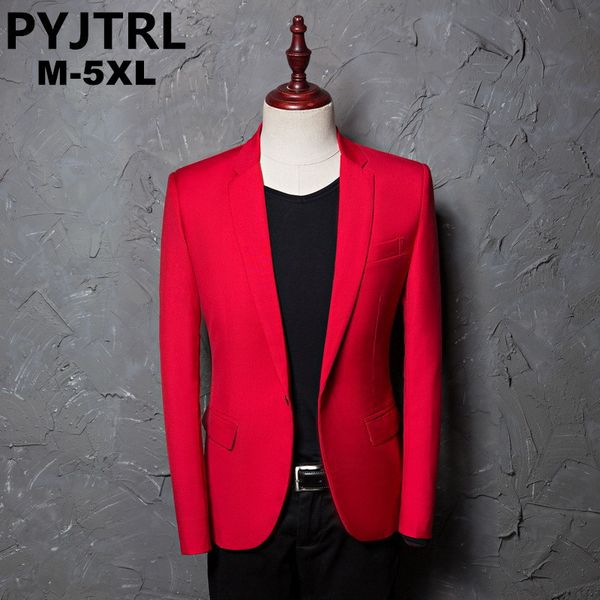 pyjtrl brand men's casual red suit jacket plus size 4xl wedding slim fit men blazer stage costumes for singers costume homme, White;black
pyjtrl brand men's casual red suit jacket plus size 4xl wedding slim fit men blazer stage costumes for singers costume homme, White;black