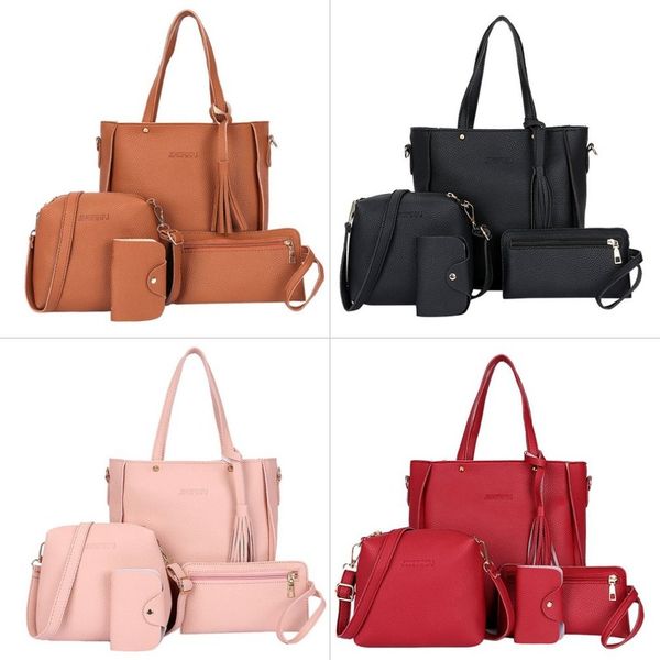 fashion 4pcs/set women composite bags pu leather tassel shoulder bag ladies clutch handbag set large capacity tote bag bolsas c19032501
fashion 4pcs/set women composite bags pu leather tassel shoulder bag ladies clutch handbag set large capacity tote bag bolsas c19032501