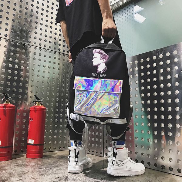laser literary men and women trend big bag meng 2018 korean version of the new casual backpack
laser literary men and women trend big bag meng 2018 korean version of the new casual backpack