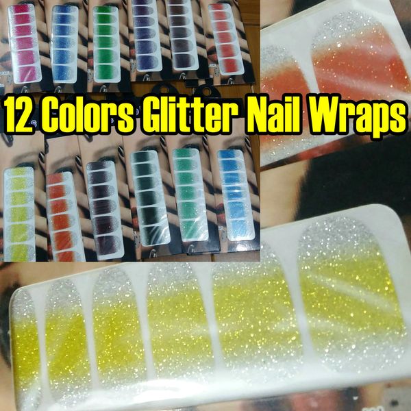 12pcs mixed color glitter sparkle bling nail wrap wraps nail art sticker full strip decal decoration strip for natural/ false nails tips new, Black
12pcs mixed color glitter sparkle bling nail wrap wraps nail art sticker full strip decal decoration strip for natural/ false nails tips new, Black