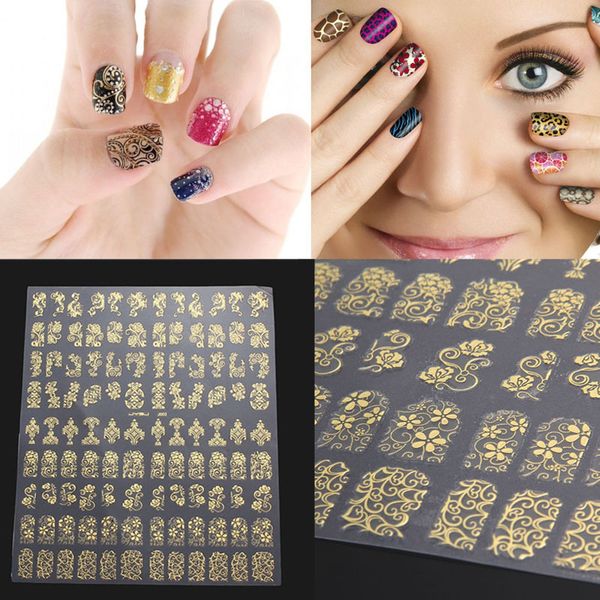 108pcs/sheet 3d diy nail stickers golden silver pink flower design nail art stickers decal manicure tips design decal, Black
108pcs/sheet 3d diy nail stickers golden silver pink flower design nail art stickers decal manicure tips design decal, Black