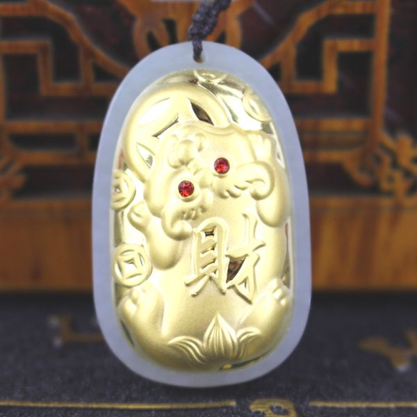 genuine natural white hetian jade gold pendant 24k gold brave troops men women bless lucky pendants quality, Silver
genuine natural white hetian jade gold pendant 24k gold brave troops men women bless lucky pendants quality, Silver