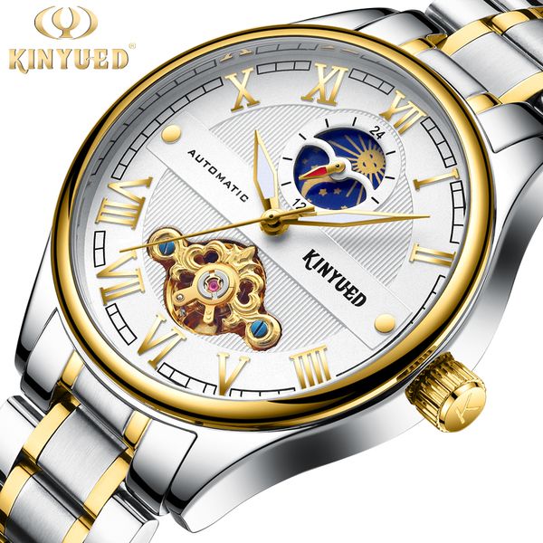 new kinyued brand automatic mechanical watches for men fashion gold roman numeral watch casual stainless steel clock, Slivery;brown
new kinyued brand automatic mechanical watches for men fashion gold roman numeral watch casual stainless steel clock, Slivery;brown