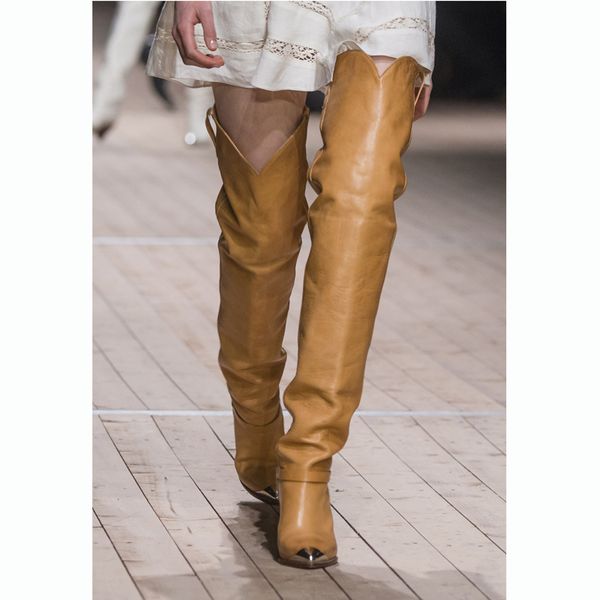 iron pointed toe fashion designer spike heels women shoes winter boots runways genuine leather long woman boots zapatos de mujer, Black
iron pointed toe fashion designer spike heels women shoes winter boots runways genuine leather long woman boots zapatos de mujer, Black