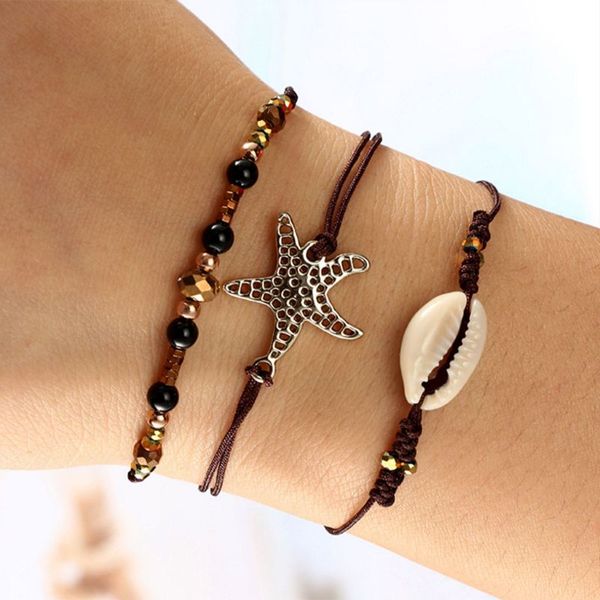 3pcs creative bracelet starfish shell pendant bangle jewelry charms fashion simple women gifts couple adjustable braided rope ac, Golden;silver
3pcs creative bracelet starfish shell pendant bangle jewelry charms fashion simple women gifts couple adjustable braided rope ac, Golden;silver
