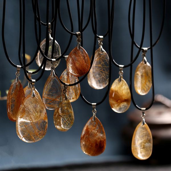 natural stones rutilated quartz pendant hair crystal necklace mineral specimen garden crystal gost quartz jewelry energy, Silver 
natural stones rutilated quartz pendant hair crystal necklace mineral specimen garden crystal gost quartz jewelry energy, Silver