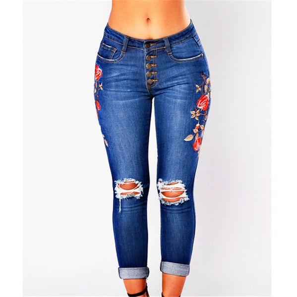ripped jeans women jeans pencil pants female denim pants flower embroidery plus size high waist jean ladies trouser, Blue
ripped jeans women jeans pencil pants female denim pants flower embroidery plus size high waist jean ladies trouser, Blue
