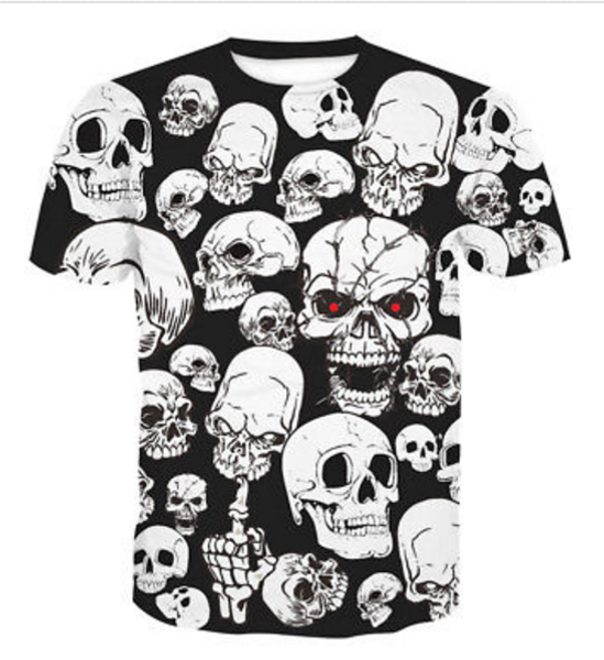 summer style fashion mens/womens skull funny 3d print casual t-shirt abcq00169, White;black
summer style fashion mens/womens skull funny 3d print casual t-shirt abcq00169, White;black