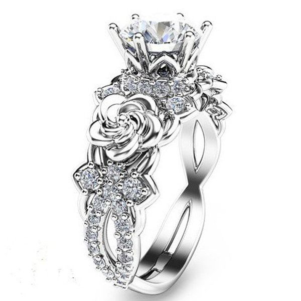 fashion white zircon wedding ring for women ladies silver color flower rose ring with stone women party jewelry anillos, Golden;silver
fashion white zircon wedding ring for women ladies silver color flower rose ring with stone women party jewelry anillos, Golden;silver