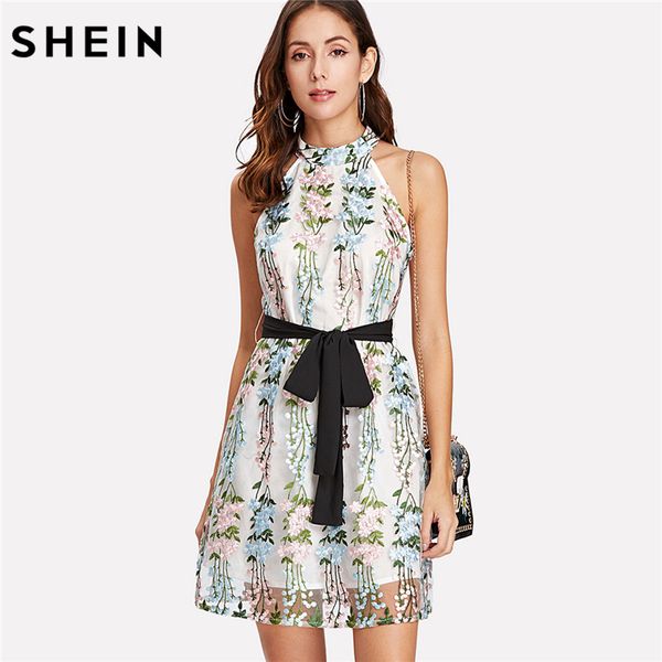 shein embroidery women dresses sleeveless multicolor belted fit and flare party dress applique mesh overlay halter dress, White;black
shein embroidery women dresses sleeveless multicolor belted fit and flare party dress applique mesh overlay halter dress, White;black