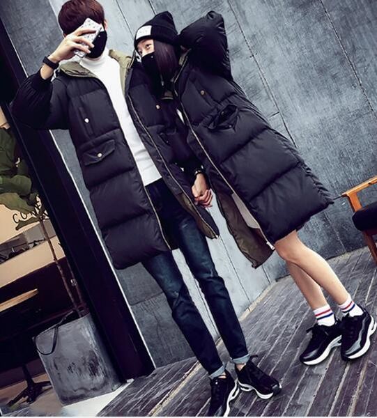 winter couple long men's women's student bread wear thick hooded cotton outerwear parkas jacket, Black
winter couple long men's women's student bread wear thick hooded cotton outerwear parkas jacket, Black