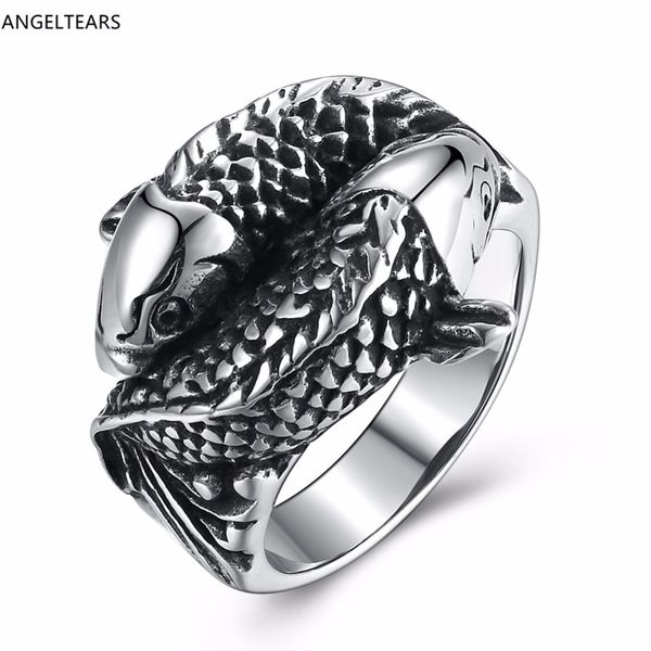 316l titanium steel fish shape finger ring cool men punk jewelry christmas gift size 8-12 # drop shipping anel, Golden;silver
316l titanium steel fish shape finger ring cool men punk jewelry christmas gift size 8-12 # drop shipping anel, Golden;silver
