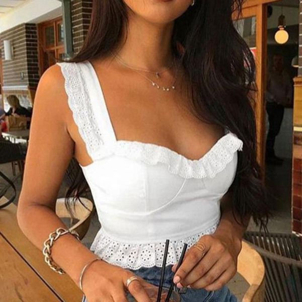 fashion women vest lace crop sleeveless camisole shirt strappy tank summer female cami dropshipping, Black;white
fashion women vest lace crop sleeveless camisole shirt strappy tank summer female cami dropshipping, Black;white