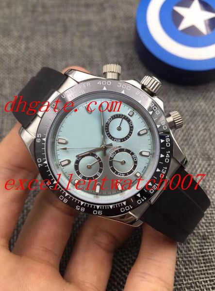 luxury asia 2813 movement no chronograph 40mm 116506 116500 rubber ceramic bezel automatic mens watch watches, Blue;white
