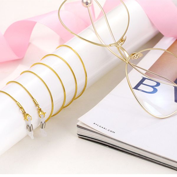 casual luxury women stainless steel vacuum plating 24k gold durable color eyeglasses snake chain with silicone good loop
casual luxury women stainless steel vacuum plating 24k gold durable color eyeglasses snake chain with silicone good loop