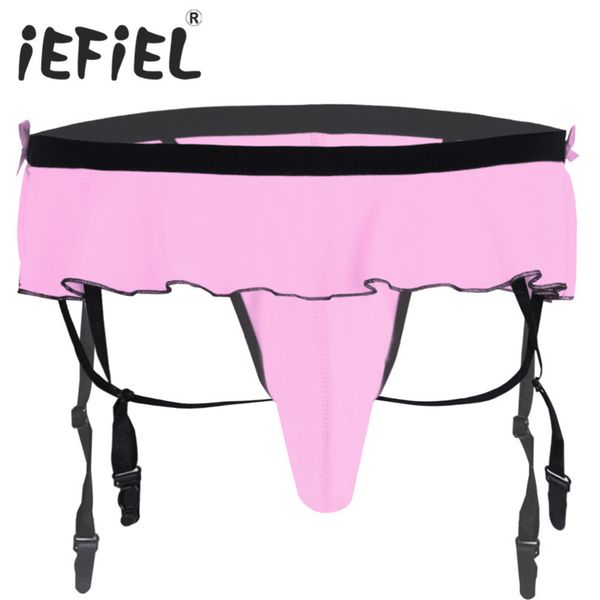 iefiel fashion mens male lingerie bikini briefs underwear underpants sissy thong triangle panties with bulge pouch garters, Black;white
iefiel fashion mens male lingerie bikini briefs underwear underpants sissy thong triangle panties with bulge pouch garters, Black;white