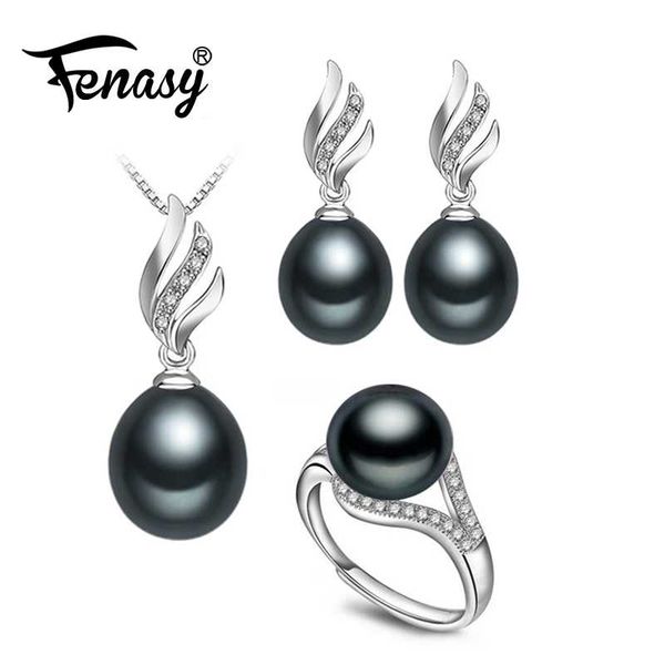 fenasy geometric pearl jewelry sets natural pearl earrings and 925 sterling silver pendant necklace for women fashion cute ring, Black
fenasy geometric pearl jewelry sets natural pearl earrings and 925 sterling silver pendant necklace for women fashion cute ring, Black