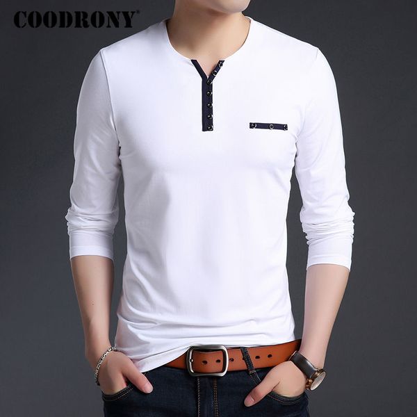 coodrony t shirt men solid color casual long sleeve henry collar t-shirt men clothes 2018 autumn cotton tee shirt homme 8602, White;black
coodrony t shirt men solid color casual long sleeve henry collar t-shirt men clothes 2018 autumn cotton tee shirt homme 8602, White;black