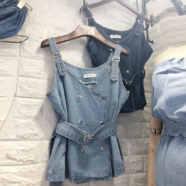 waist bandage sleeveless sling denim tanks summer women camis 2018 new korean style casual all-match vogue femme camisole, White
waist bandage sleeveless sling denim tanks summer women camis 2018 new korean style casual all-match vogue femme camisole, White