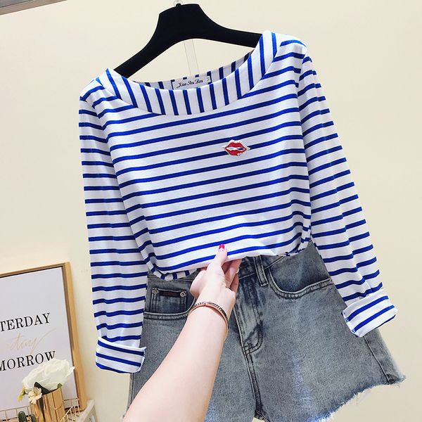 cotton basic poleras 2018 classic t long sleeve o-neck female new striped casual autumn white t-shirt shirt lips women mujer tqwbv, Black
cotton basic poleras 2018 classic t long sleeve o-neck female new striped casual autumn white t-shirt shirt lips women mujer tqwbv, Black