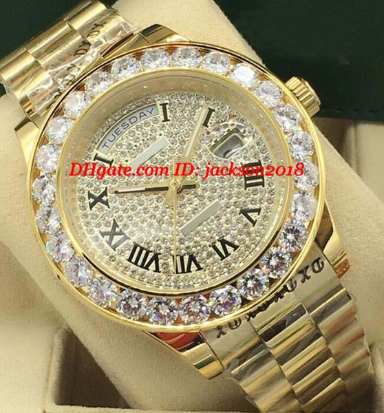 luxury gold 2 wristwatch 18k men's bigger diamond 41mm dial bezel diamond style watches fashion yellow watch automatic mjxor, Slivery;brown
luxury gold 2 wristwatch 18k men's bigger diamond 41mm dial bezel diamond style watches fashion yellow watch automatic mjxor, Slivery;brown