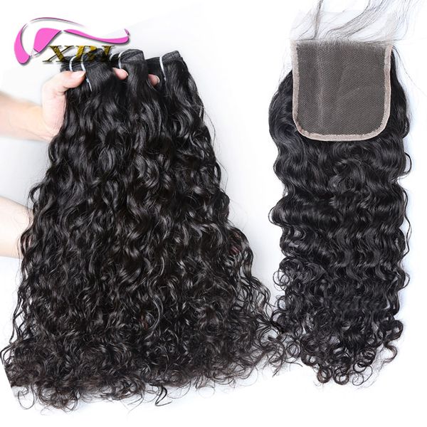 xblhair water wave brazilian hair 3 bundles remy human hair extensions and 4by4 top lace closure
xblhair water wave brazilian hair 3 bundles remy human hair extensions and 4by4 top lace closure