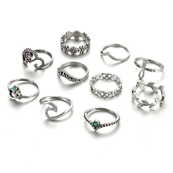 10pcs/set antique silver color flower crown crystal rhinestone rings for women hollow flower midi finger ring set jewelry, Golden;silver
10pcs/set antique silver color flower crown crystal rhinestone rings for women hollow flower midi finger ring set jewelry, Golden;silver