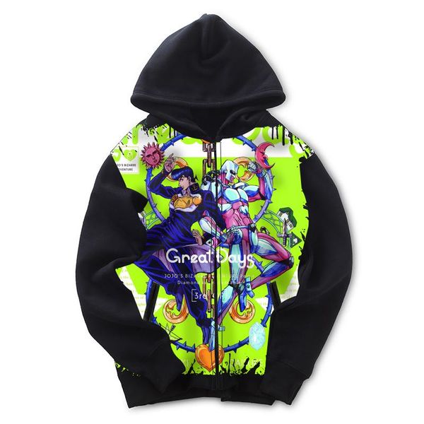 jojo's bizarre adventure hoodie jojo zipper hoodie autumn winter casual thin fleece zip up coat, Black
jojo's bizarre adventure hoodie jojo zipper hoodie autumn winter casual thin fleece zip up coat, Black