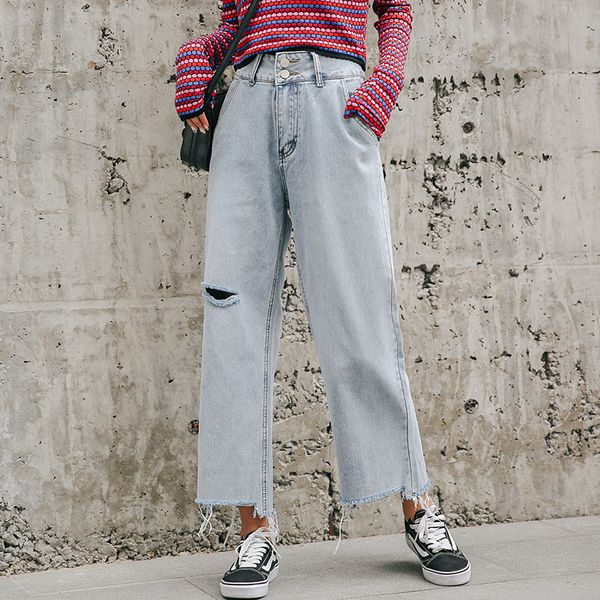 2018 new women fashion baggy beggar broken jeans cheap wholesale loose wide-legged pants hole temperament flares pants female, Blue
2018 new women fashion baggy beggar broken jeans cheap wholesale loose wide-legged pants hole temperament flares pants female, Blue